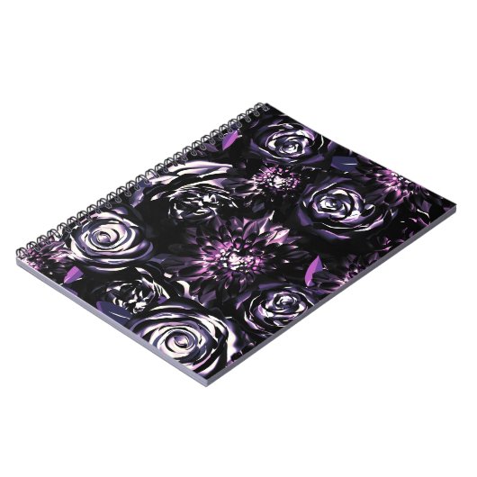 ダークガーデンビーチングパープルグラームの花 ノートブック (左側)