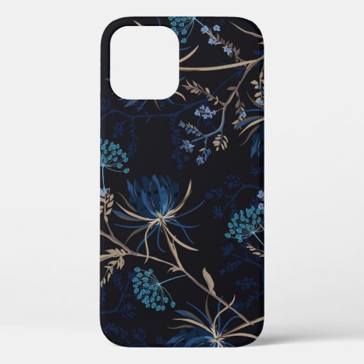 ダークガーデンモノトーンの：青フローラ Case-Mate iPhoneケース (裏面)