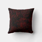 ダークガーデンレッドロマンチックな花ゴシック様式のガラス クッション (裏面)