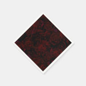 ダークガーデンレッドロマンチックな花ゴシック結婚ズ スタンダードカクテルナプキン (角)