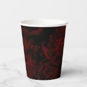 ダークガーデンレッドロマンチックな花ゴシック結婚ズ 紙コップ (裏面)