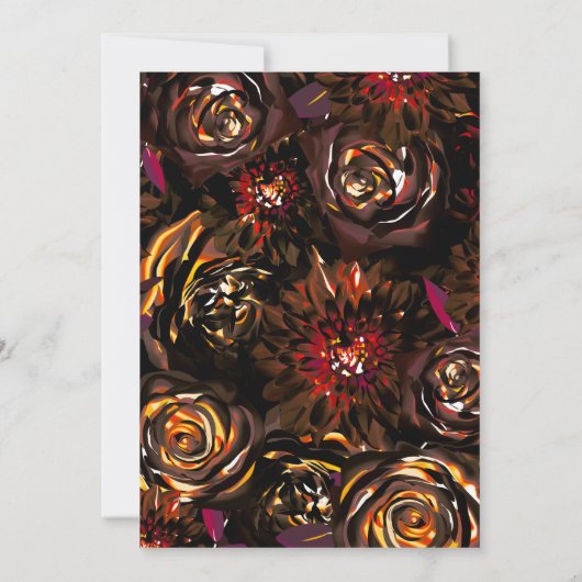 ダークガーデン秋の花秋スウィート16パーティー 招待状 (裏面)