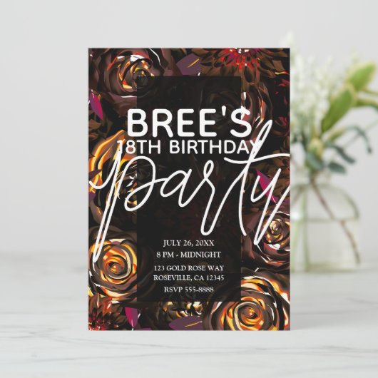 ダークガーデン秋の花秋誕生日パーティー 招待状 (スタンド正面)