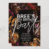 ダークガーデン秋の花秋誕生日パーティー 招待状 (正面/裏面)