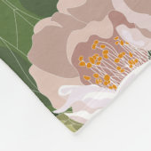 ダークガーデン調和：カメリアと緑 フリースブランケット (角)