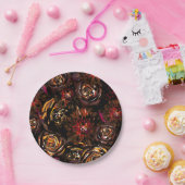 ダークガーデン オータムグロー フラワーズ フォール ウェディング ペーパープレート (パーティー)