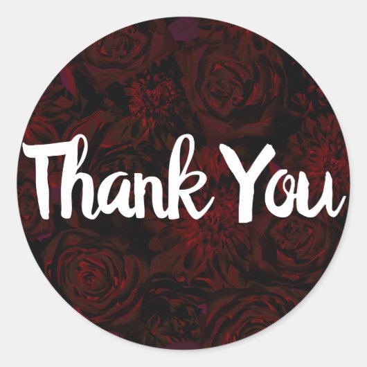 ダークガーデン レッドロマンチックフラワー ゴシックウェディング ラウンドシール (正面)