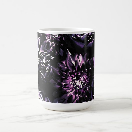 ダークガーデン　魅惑の紫の華麗な花々 コーヒーマグカップ (中央)