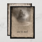 ダークキャッスルゴシックウェディングシャワー招待状 案内ポストカード (正面/裏面)