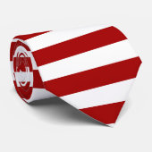 ダークキャンディーアップル赤と白ストライプズ ネクタイ (ロール)