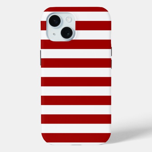 ダークキャンディーアップル赤と白ストライプズ Case-Mate iPhoneケース (裏面)