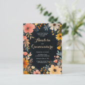 ダークキンセニェラの水彩フローラカスタム写真 ポストカード (スタンド正面)