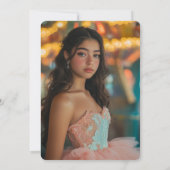 ダークキンセニェラの水彩フローラカスタム写真 招待状 (裏面)