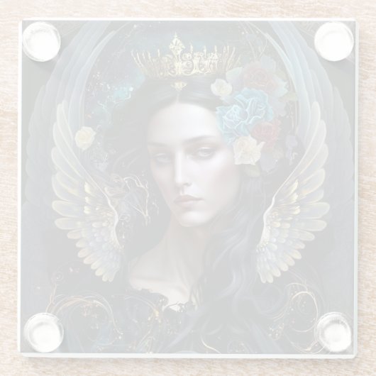 ダーククイーンエンジェルファンタジーアート ガラスコースター (裏面)