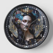 ダーククイーンエンジェルファンタジーアート 壁時計 (正面)