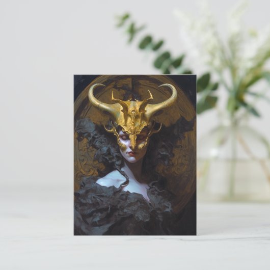 ダーククイーンファンタジーアート ポストカード (スタンド正面)