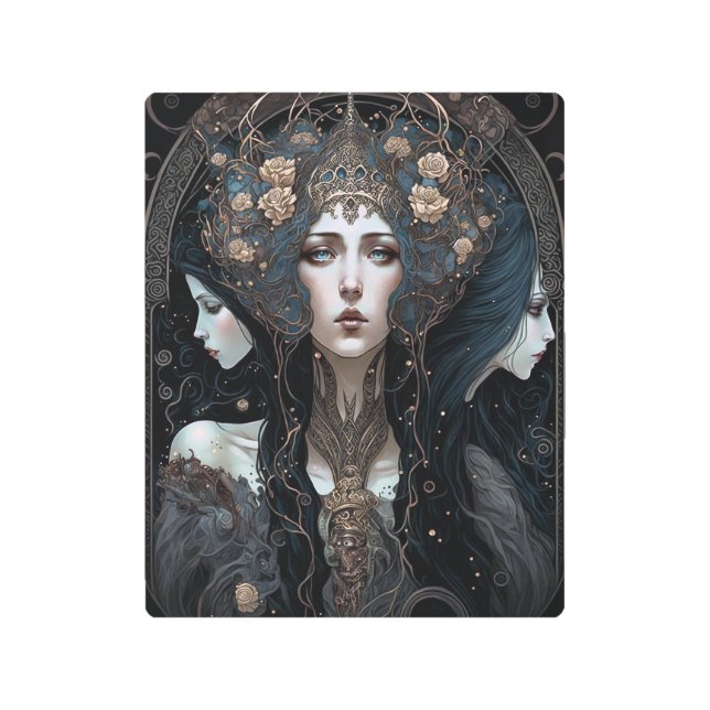 ダーククイーンファンタジーアート メタルプリント (正面)