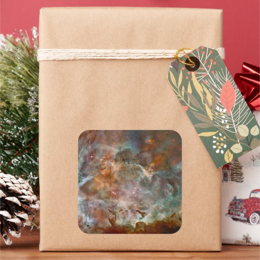 ダーククラウドオブカリナネブラハッブル宇宙 スクエアシール (クリスマス)