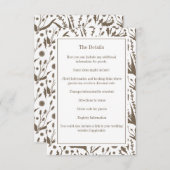 ダーククラシックエレガントトープの植物学結婚科 エンクロージャーカード (正面/裏面)