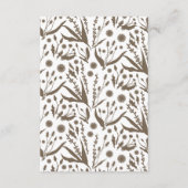 ダーククラシックエレガントトープの植物学結婚科 エンクロージャーカード (裏面)