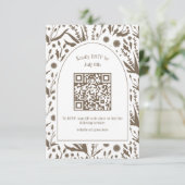 ダーククラシックエレガントトープQRコードの植物学 出欠カード (スタンド正面)