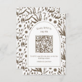 ダーククラシックエレガントトープQRコードの植物学 出欠カード (正面/裏面)