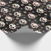 ダーククリスマススカルゴシックラッピング紙 ラッピングペーパー (角)
