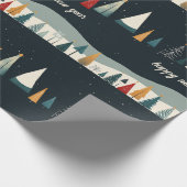 ダーククリスマスツリーパターンラッピング紙 ラッピングペーパー (角)