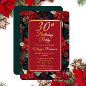 ダーククリスマスホリデーフローラ30th誕生日パーティー 箔招待状