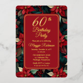 ダーククリスマスホリデーフローラ60thバースデーパーティー 箔招待状 (正面)