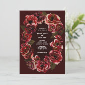 ダーククリムゾンのゴシック色のバラ結婚- 招待状 (スタンド正面)