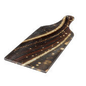 ダーククルミの木目ときらめく金ゴールド川 カッティングボード (角)