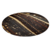 ダーククルミの木目ときらめく金ゴールド川 カッティングボード (角)