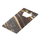 ダーククルミの木目ときらめく金ゴールド川 クレジットカード栓抜き (裏面アングル)