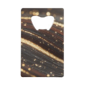 ダーククルミの木目ときらめく金ゴールド川 クレジットカード栓抜き (裏面)