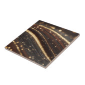 ダーククルミの木目ときらめく金ゴールド川 タイル (側面)