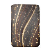 ダーククルミの木目ときらめく金ゴールド川 バスマット (正面縦)