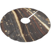 ダーククルミの木目ときらめく金ゴールド川 ブラッシュドポリエステルツリースカート (アングル)