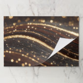 ダーククルミの木目ときらめく金ゴールド川 ペーパーパッド (折り畳み)