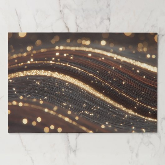 ダーククルミの木目ときらめく金ゴールド川 ペーパーパッド (正面)