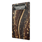 ダーククルミの木目ときらめく金ゴールド川 ミニクリップボード (アングル2)
