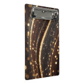 ダーククルミの木目ときらめく金ゴールド川 ミニクリップボード (アングル)