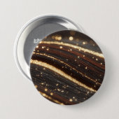 ダーククルミの木目ときらめく金ゴールド川 缶バッジ (正面&裏面)