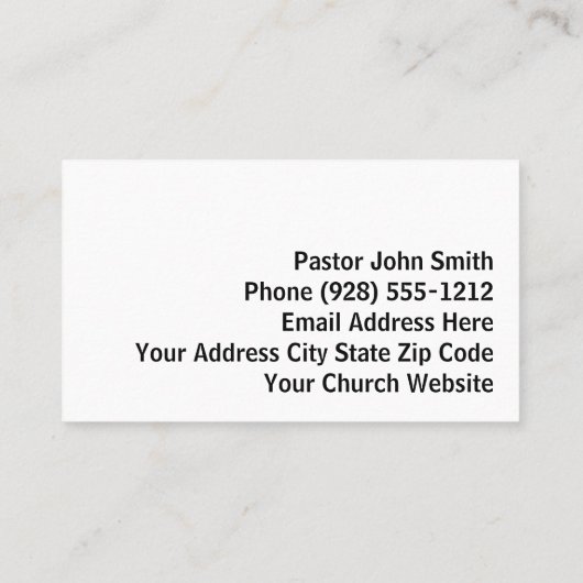 ダーククロスサンセットサービス教会の牧師 名刺 (裏面)