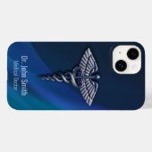 ダーククロームホログラフィック3D医療カデュケウス Case-Mate iPhoneケース (裏面 (横))