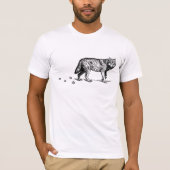 ダーククールウルフブラックウルフポーレトロ魔法 Tシャツ (正面)