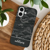 ダーククールオリーブ迷彩柄パーソナライズされた Case-Mate iPhoneケース