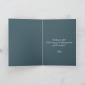 ダーククールティール(緑がかった色)スマイルゴリラ誕生日 カード (内部)