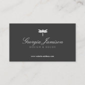 ダークグエレガントレイにトンボのロゴを入力 名刺 (正面)