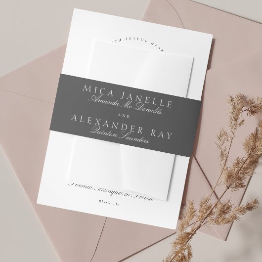 ダークグエレガントレーフォーマルクの書 招待状ベリーバンド